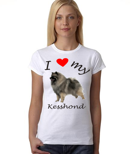 Dogs - I Heart My Kesshond on Womans Shirt